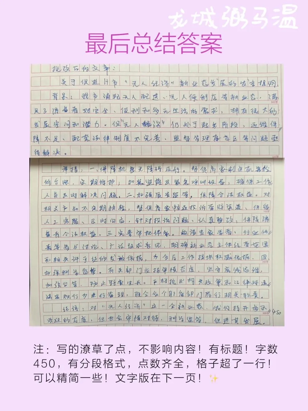 申论真题实操训练 综合题 系列3(1)关于促进本市“无人经济”新业态健康发展的座谈会,写一份发言提纲. 第8张