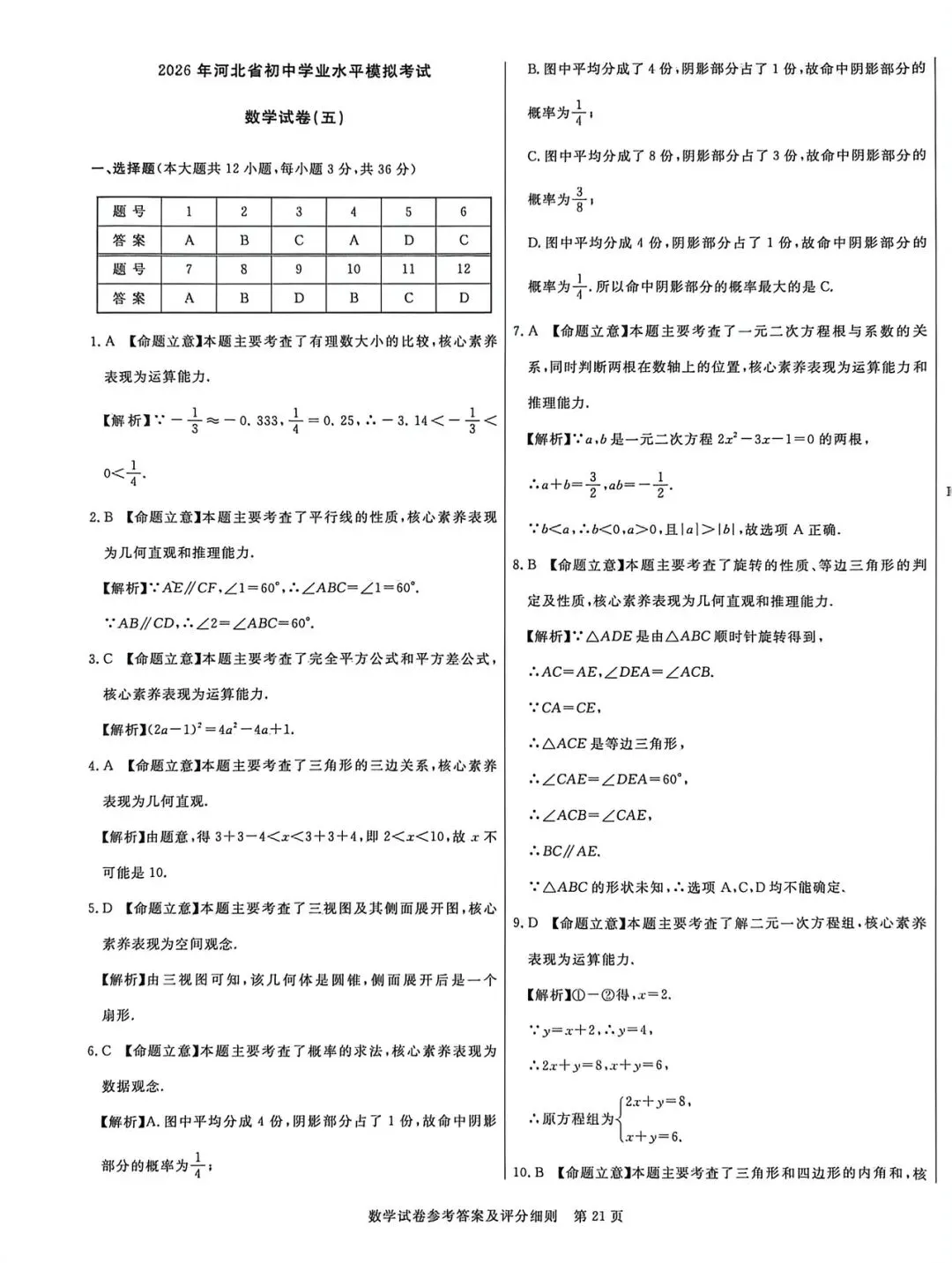 qg 2026 年数学试卷(五) 第9张