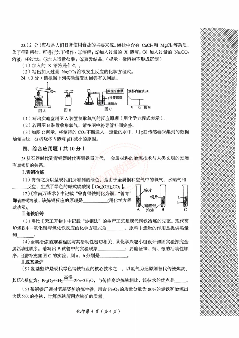 【洛阳三模】2025年洛阳市中考三模试卷及答案(7科) 第16张 【洛阳三模】2025年洛阳市中考三模试卷及答案(7科) 第16张