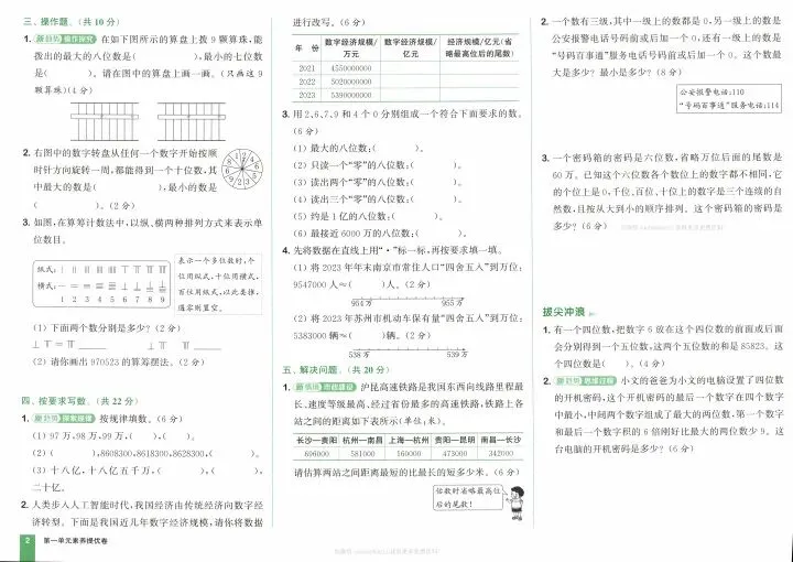 26春拔尖大试卷苏教数学1-6年级下册 第14张 26春拔尖大试卷苏教数学1-6年级下册 第14张