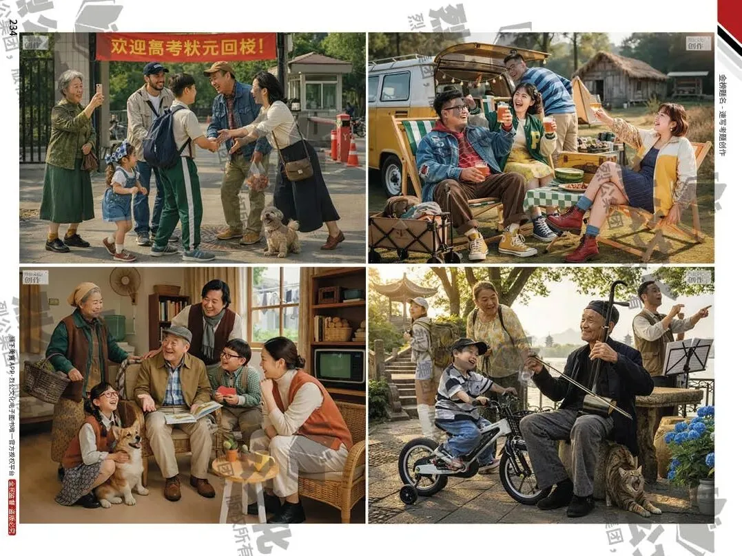 《金榜题名-速写考题创作》从考试题型出发,涵盖改革单人到多人场景、美术鉴赏二创、模板套题、一题多解、创意速写、真题与考月考 第256张