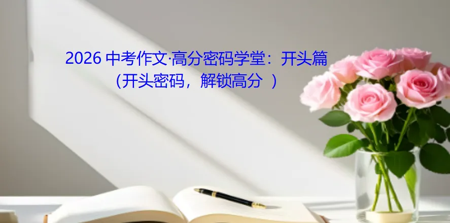 2026中考作文·高分密码学堂:开头篇(真题示例 开头密码,解锁高分 ) 第2张 2026中考作文·高分密码学堂:开头篇(真题示例 开头密码,解锁高分 ) 第2张