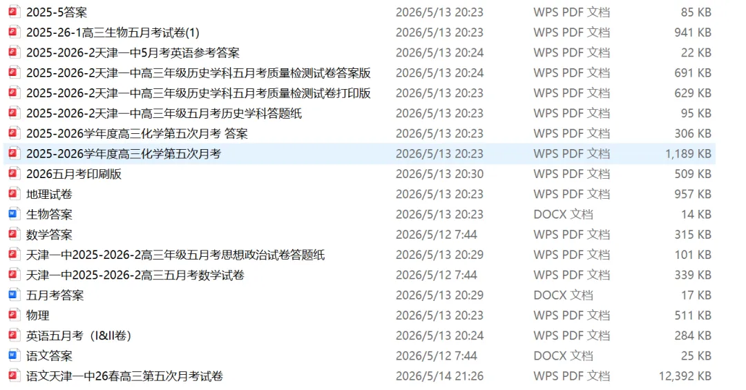免费领!历年高考真题、一模二模、市三所五所试卷及答案解析 第13张 免费领!历年高考真题、一模二模、市三所五所试卷及答案解析 第13张