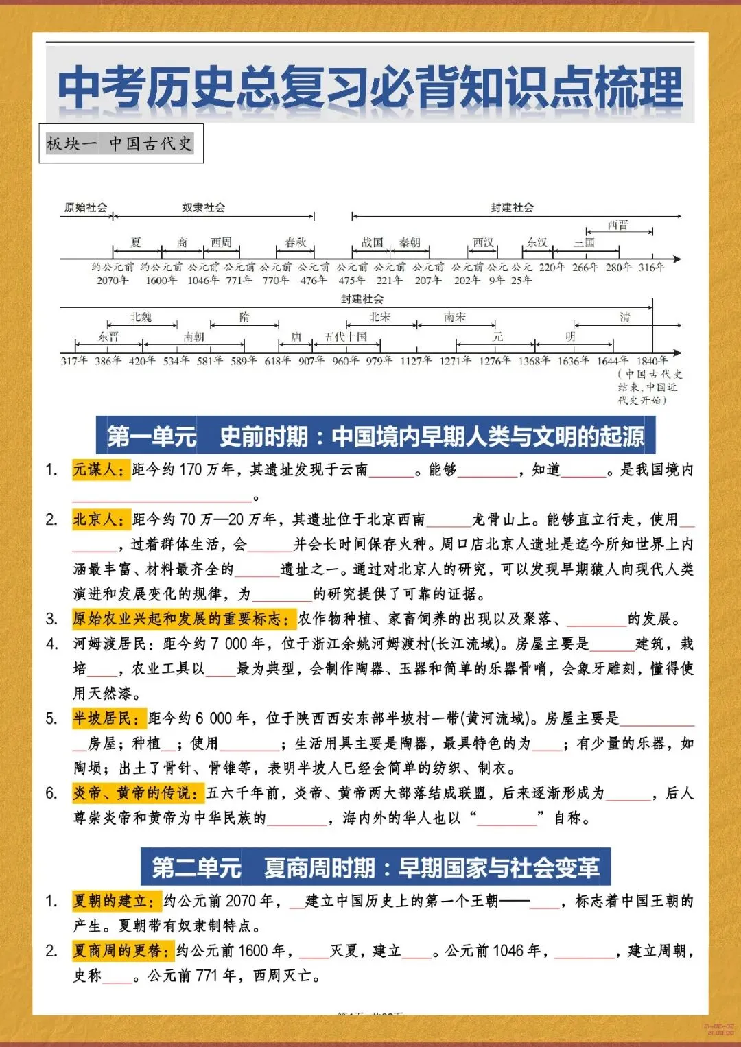 2026 春人教版中考历史总复习冲刺知识点总结(默写版+背诵版)(电子版可打印) 第18张 2026 春人教版中考历史总复习冲刺知识点总结(默写版+背诵版)(电子版可打印) 第18张