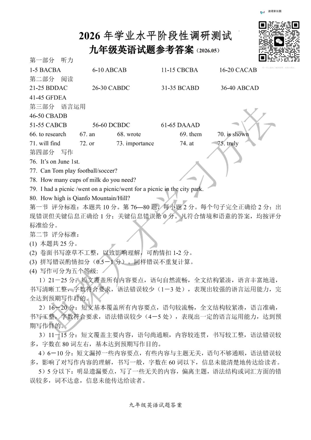 刚刚考完!2026济南槐荫区二模真题试卷+答案!语数外物化五科全! 第9张