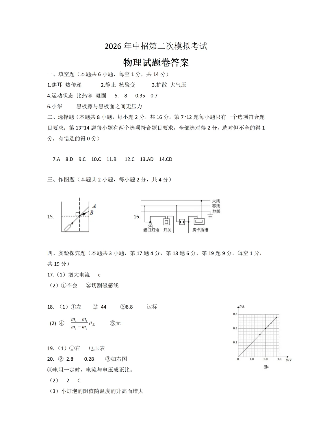 【试卷】三门峡市2026年中招第二次模拟考试 物理试题卷 第10张 【试卷】三门峡市2026年中招第二次模拟考试 物理试题卷 第10张