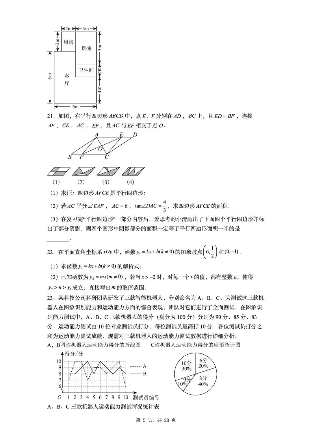 【中考数学3】20套名校一模真题汇总(无水印)可编辑版限时下载 第7张 【中考数学3】20套名校一模真题汇总(无水印)可编辑版限时下载 第7张