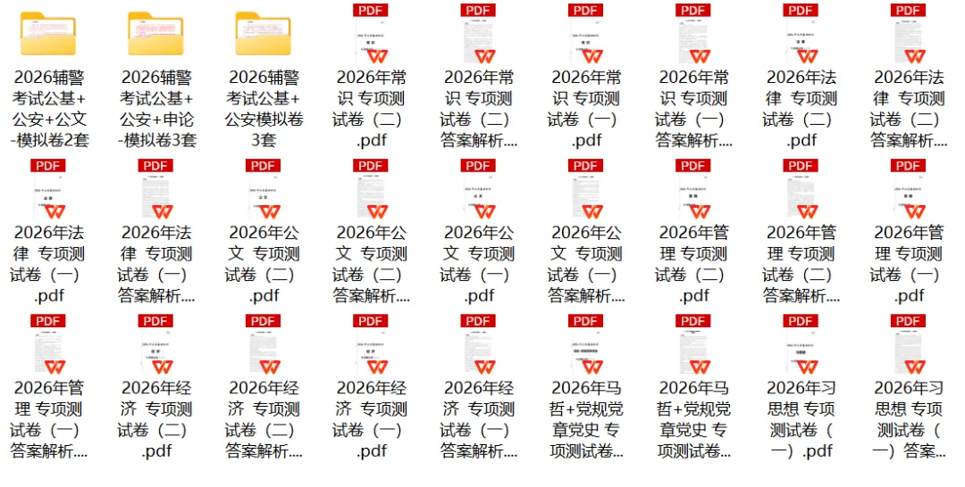 2026辅警考试金题模拟8套卷+专项模拟卷12套 第2张