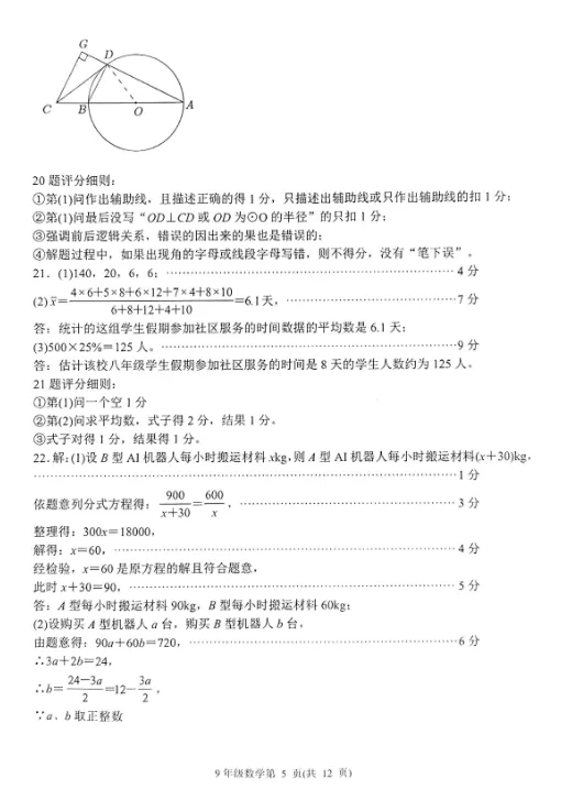 【9科全】2026.5.19槐荫区中考二模数学和答案 第7张