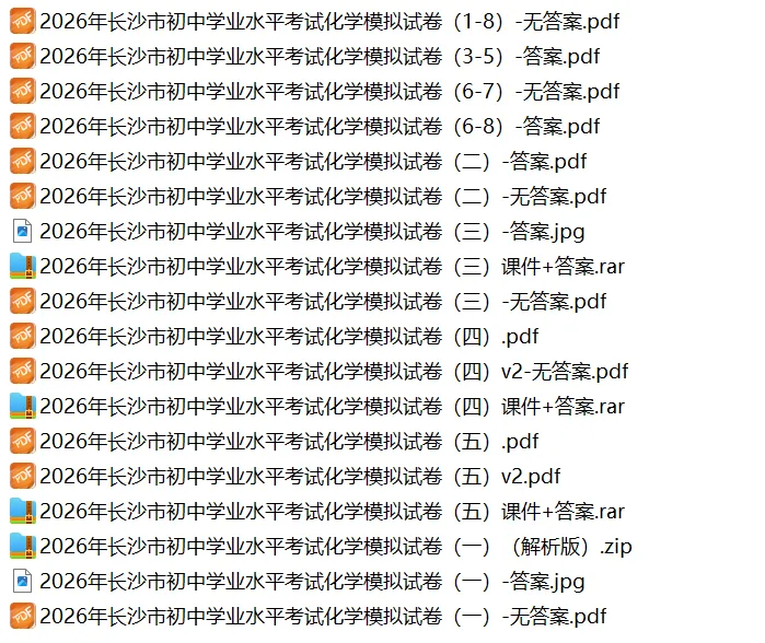 2026年长沙市中考模拟试卷1-8【非全套】 第2张