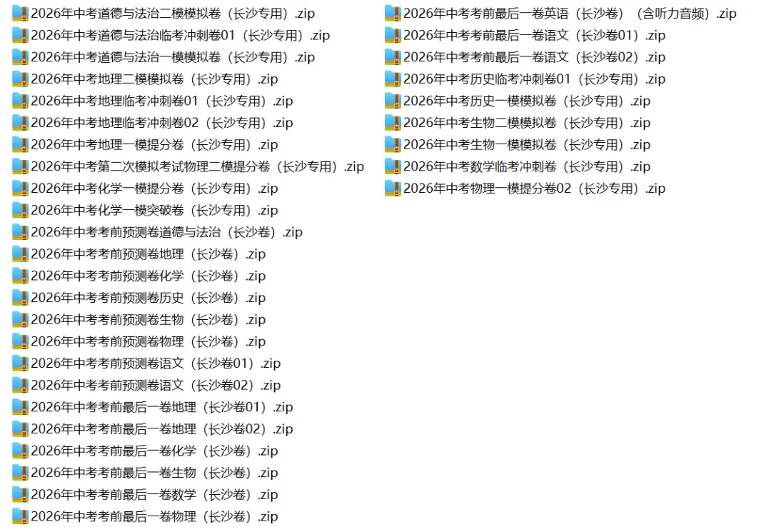 2026年长沙市中考模拟试卷1-8【非全套】 第8张