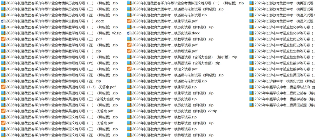 2026年长沙市中考模拟试卷1-8【非全套】 第10张