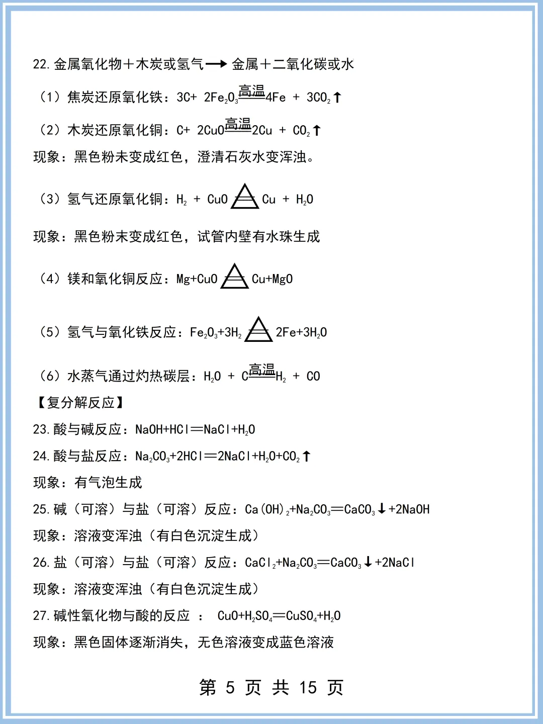 2026最新版:中考化学反应规律总结 (可打印)还不快看! 第6张