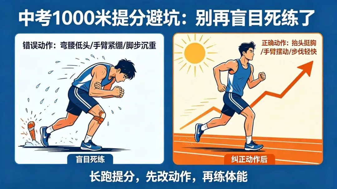 中考1000米从4′30″逆袭到3′40″,不用死练耐力,改对1个动作就够了! 第15张