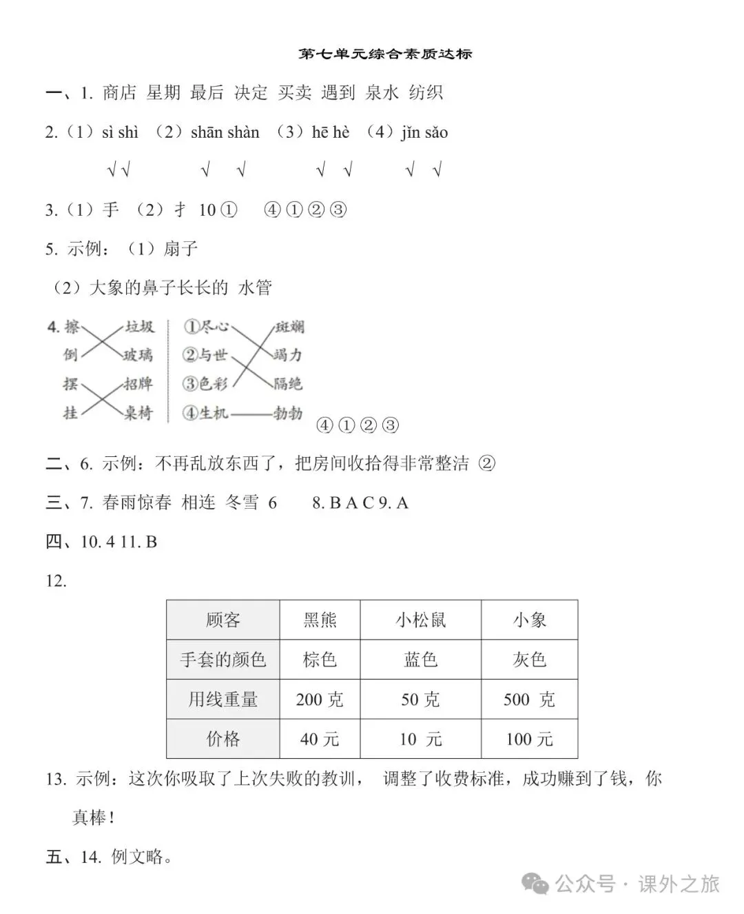 统编版语文二年级下册 第七单元试卷多套(含答案)+知识点,可下载 第10张