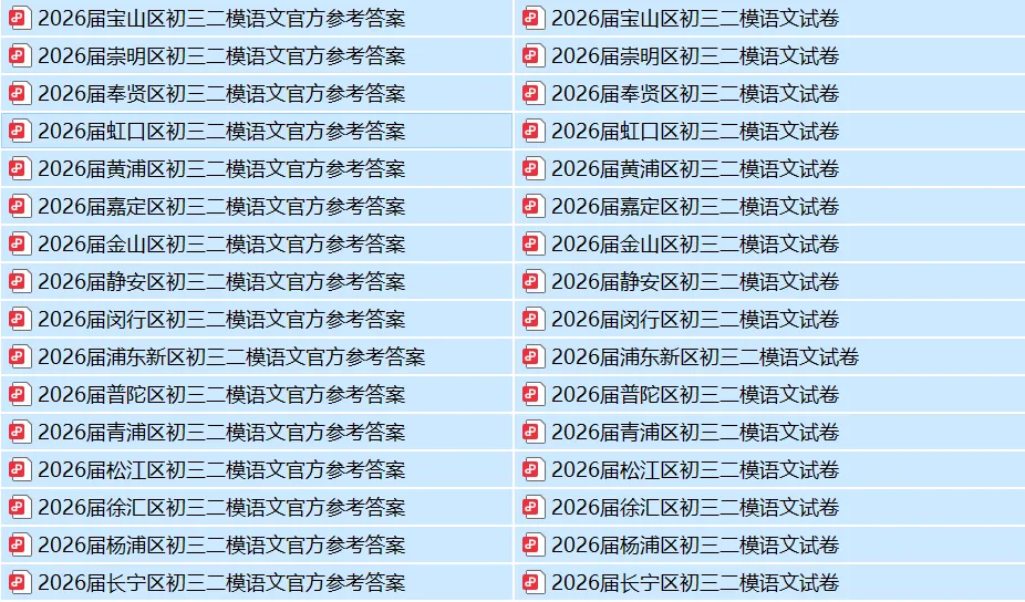 2026年上海16区中考二模语文试卷及答案合集!(PDF可下载打印) 第2张