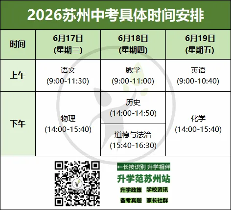 2026年苏州中考中招日程表出炉 第6张