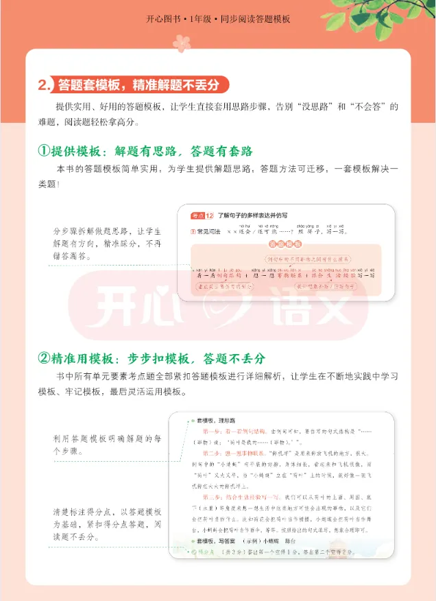 一下同步阅读答题模板+例题+真题 第2张