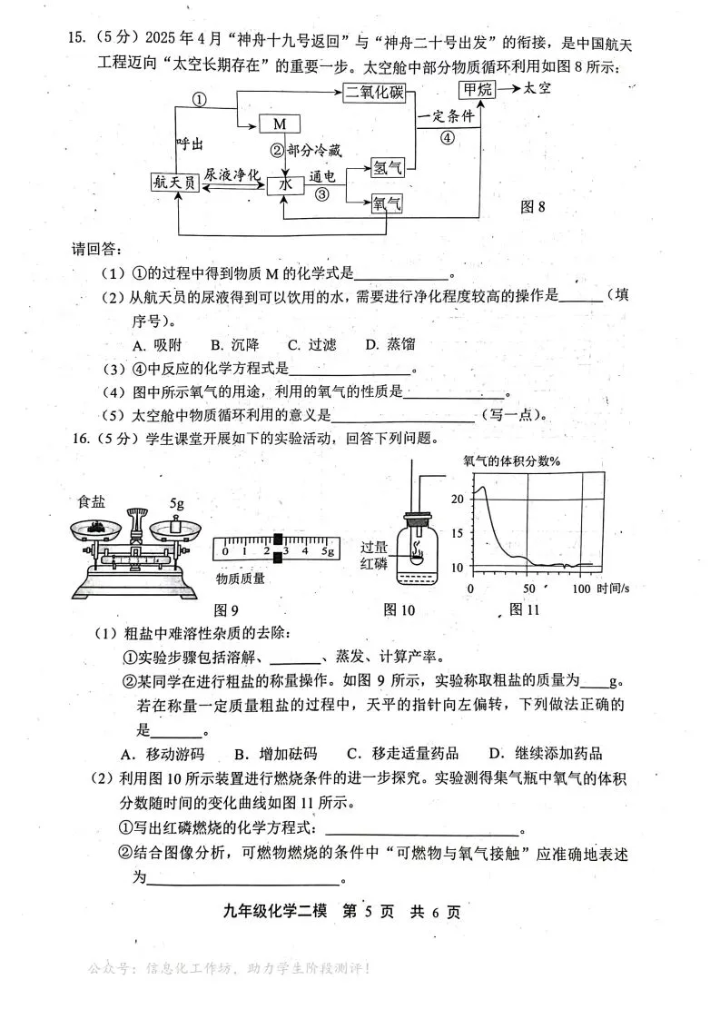 中考模拟|2025年河北省唐山市路北区中考二模化学试卷(后附打印版下载链接) 第6张