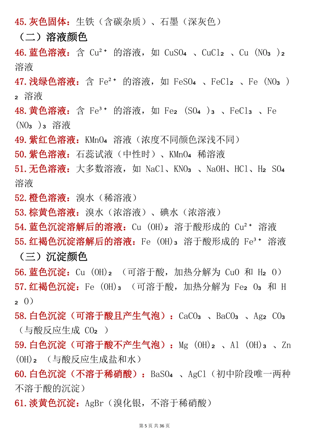 中考化学复习笔记,建议打印出来考前每天看一遍-第5张图片-四季读书网