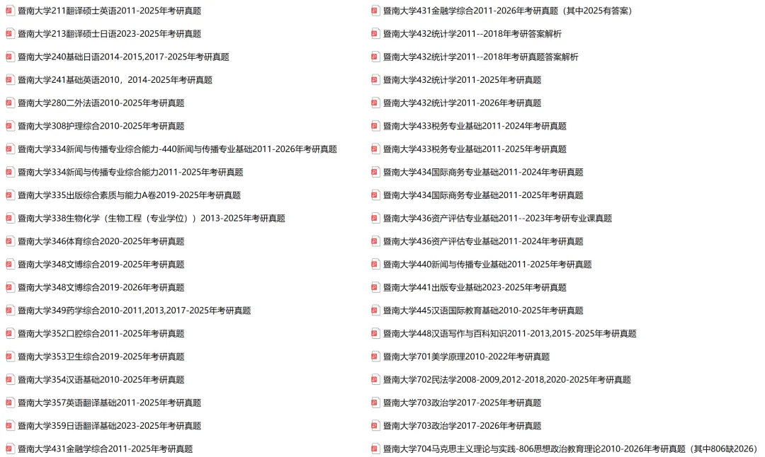 2027考研||暨南大学考研专业课历年真题汇总(含2026真题+2025+2024) 第2张