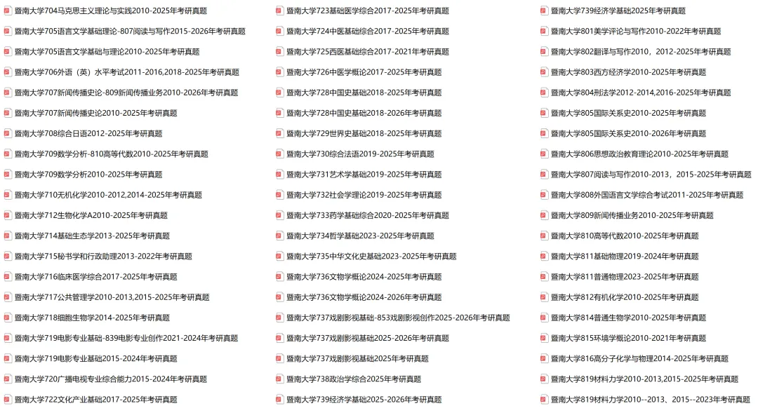 2027考研||暨南大学考研专业课历年真题汇总(含2026真题+2025+2024) 第3张