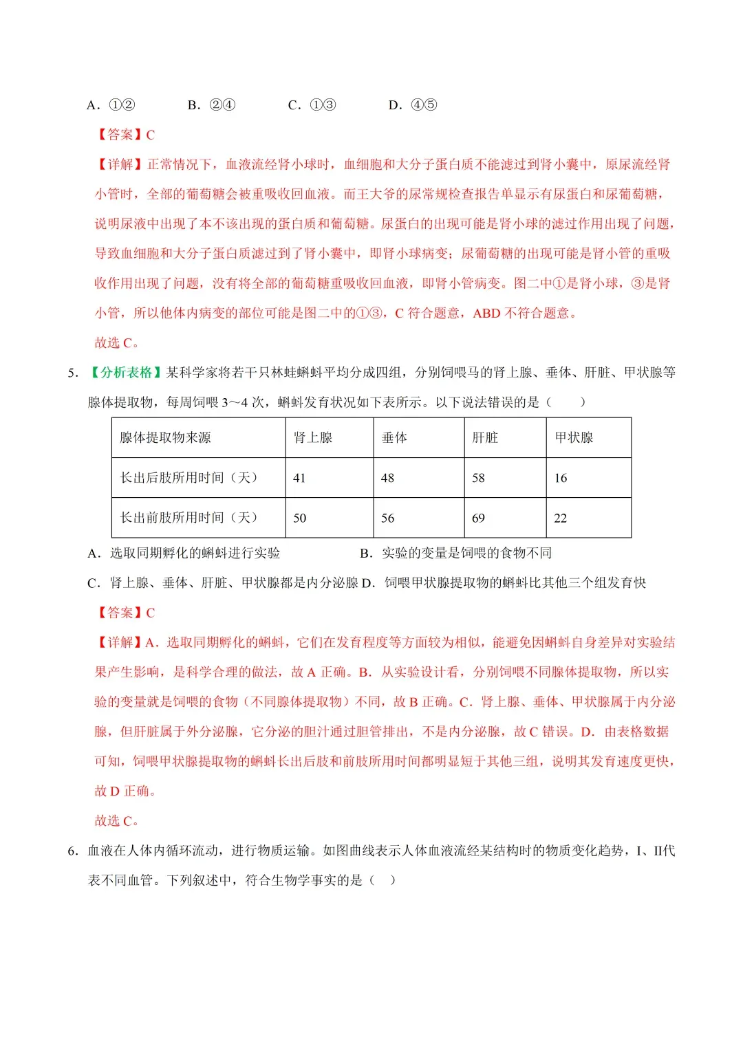 初中生物——2026年中考二轮复习热点题型突破训练(全国通用) 第6张