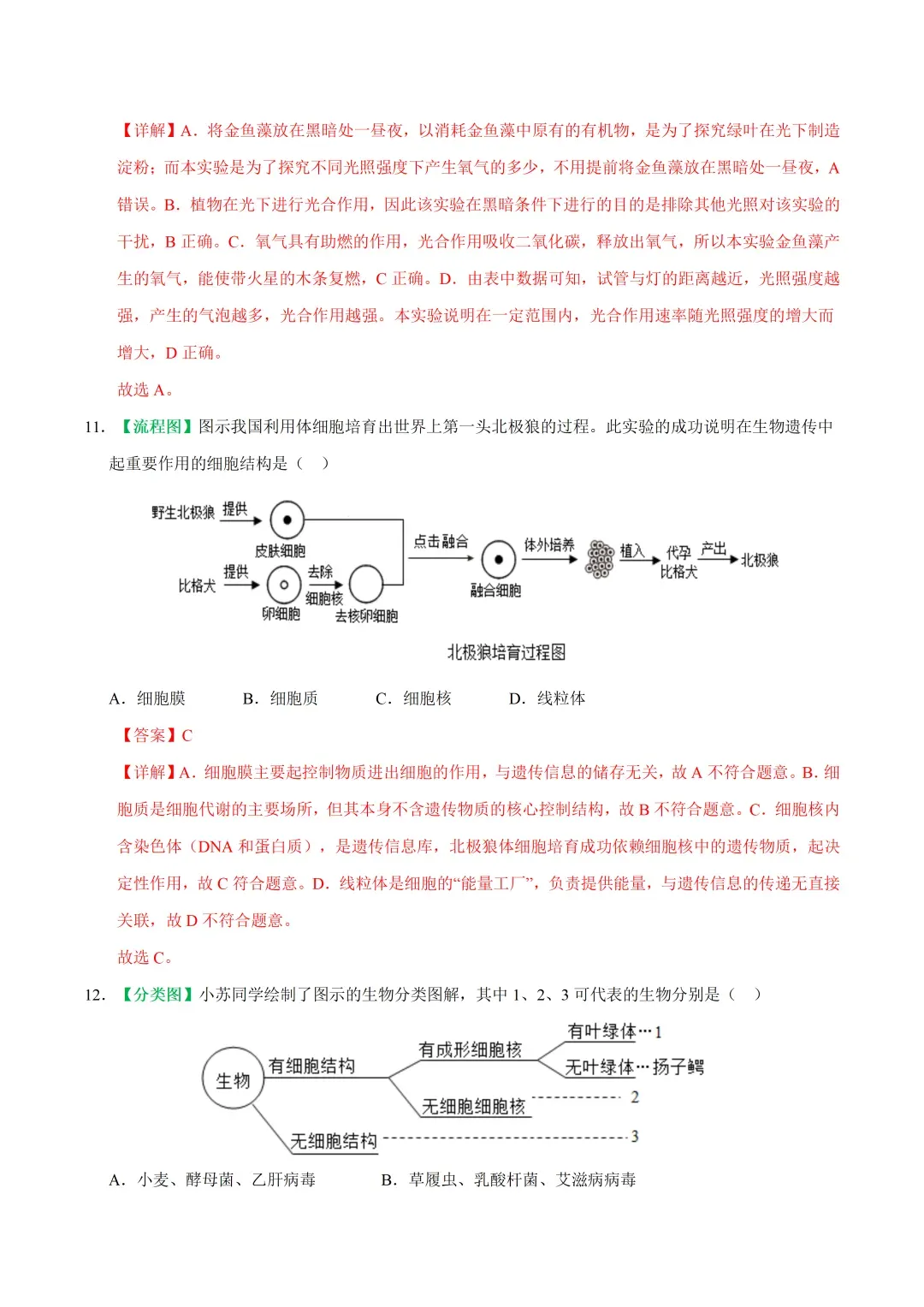 初中生物——2026年中考二轮复习热点题型突破训练(全国通用) 第10张