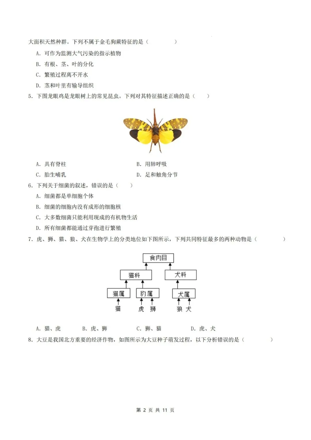 2026年中考生物临考冲刺卷(全国通用)(考试版+解析版),电子版可打印,建议收藏,打印吃透! 第5张 2026年中考生物临考冲刺卷(全国通用)(考试版+解析版),电子版可打印,建议收藏,打印吃透! 第5张
