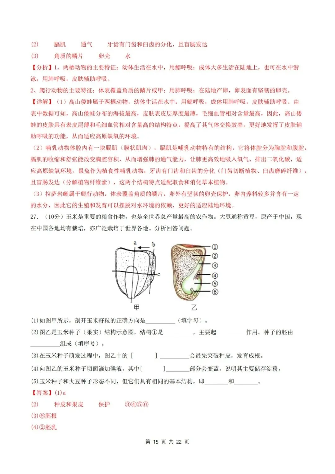 2026年中考生物临考冲刺卷(全国通用)(考试版+解析版),电子版可打印,建议收藏,打印吃透! 第29张 2026年中考生物临考冲刺卷(全国通用)(考试版+解析版),电子版可打印,建议收藏,打印吃透! 第29张