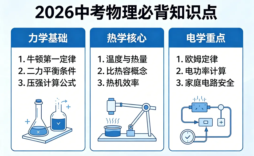 2026届中考物理必背知识点,精简超好记-第2张图片-四季读书网