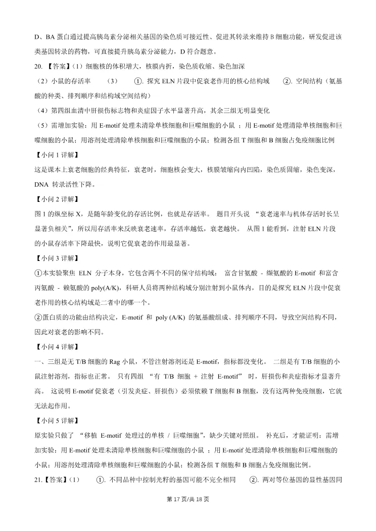 2026北京昌平高三一模生物试卷 第17张