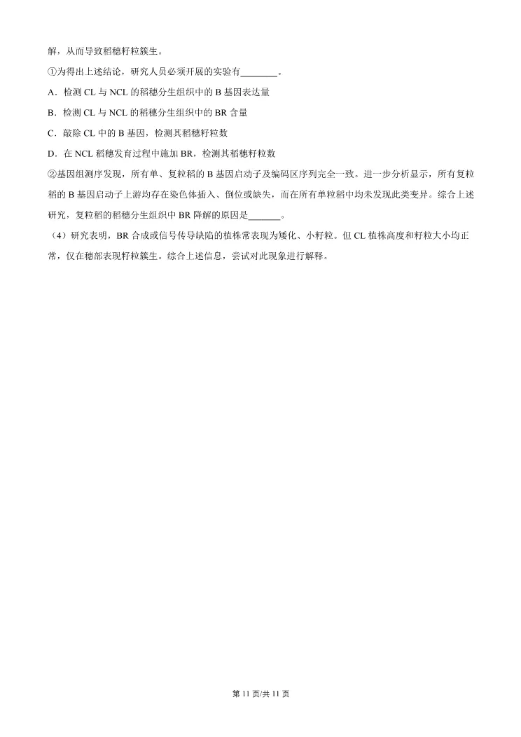 2026北京门头沟高三一模生物试卷 第11张