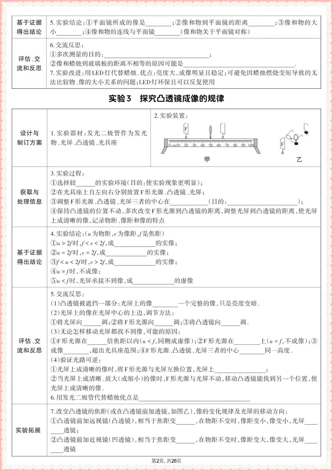 【中考物理实验汇总】2026年中考物理核心实验汇总(可下载打印) 第3张