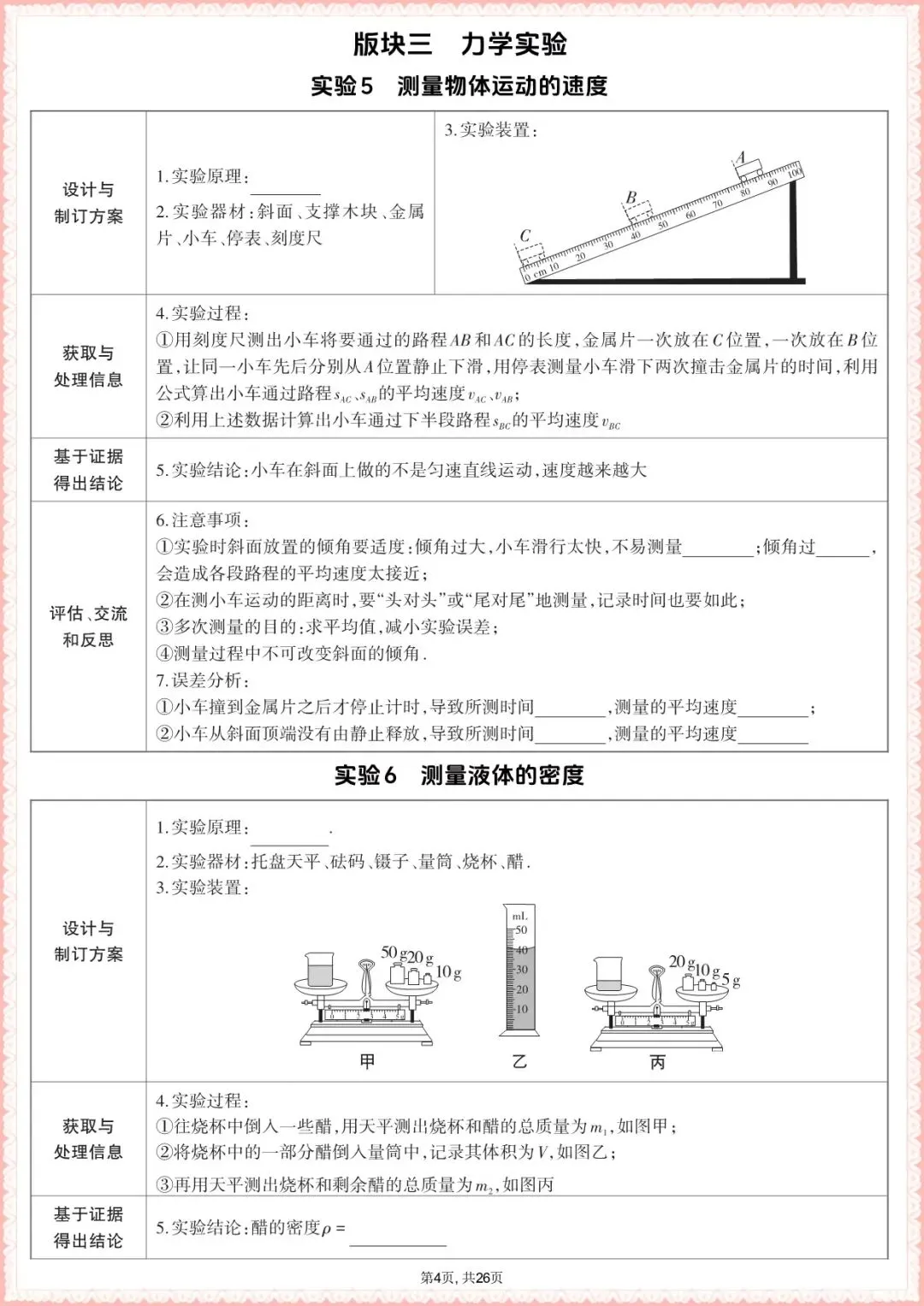 【中考物理实验汇总】2026年中考物理核心实验汇总(可下载打印) 第5张
