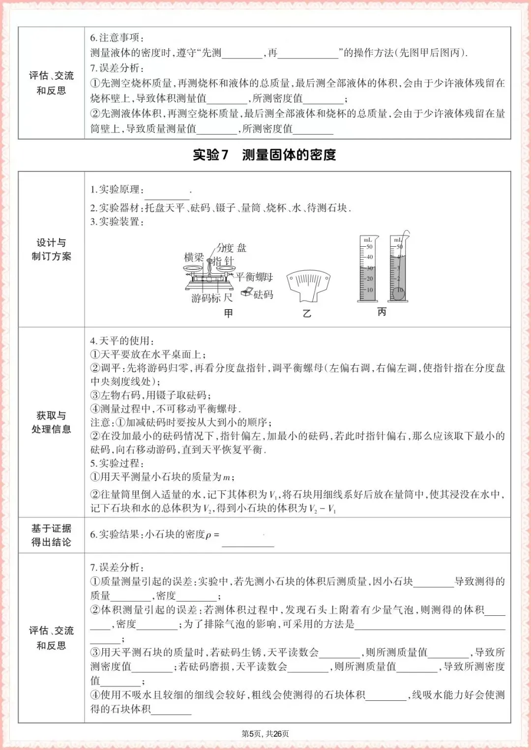 【中考物理实验汇总】2026年中考物理核心实验汇总(可下载打印) 第6张