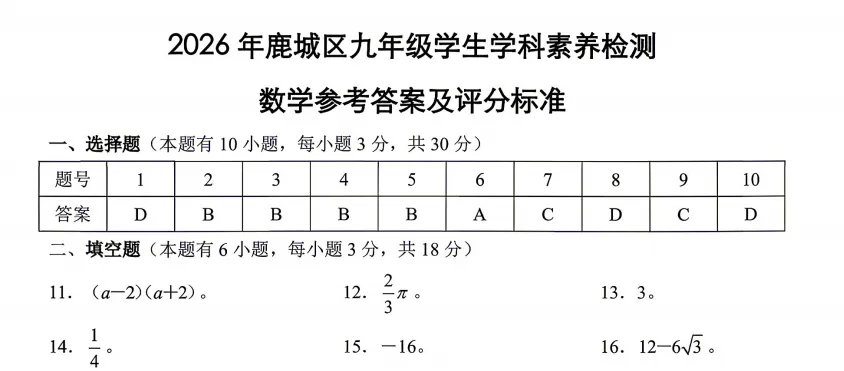 【中考二模03】26温州鹿城区中考二模数学试题答案解析 (可下载@0520) 第9张