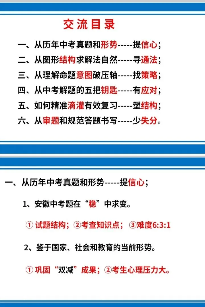 2026年安徽省中考数学冲刺备考策略(张正茂名师讲座电子版课件) 第3张