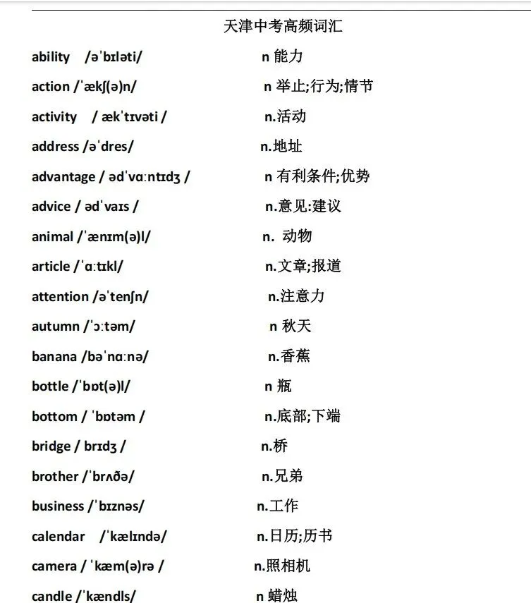 官方确定!天津中考英语听力5月23日独立机考|30分钟20分,这几类词汇不背会吃大亏 第2张