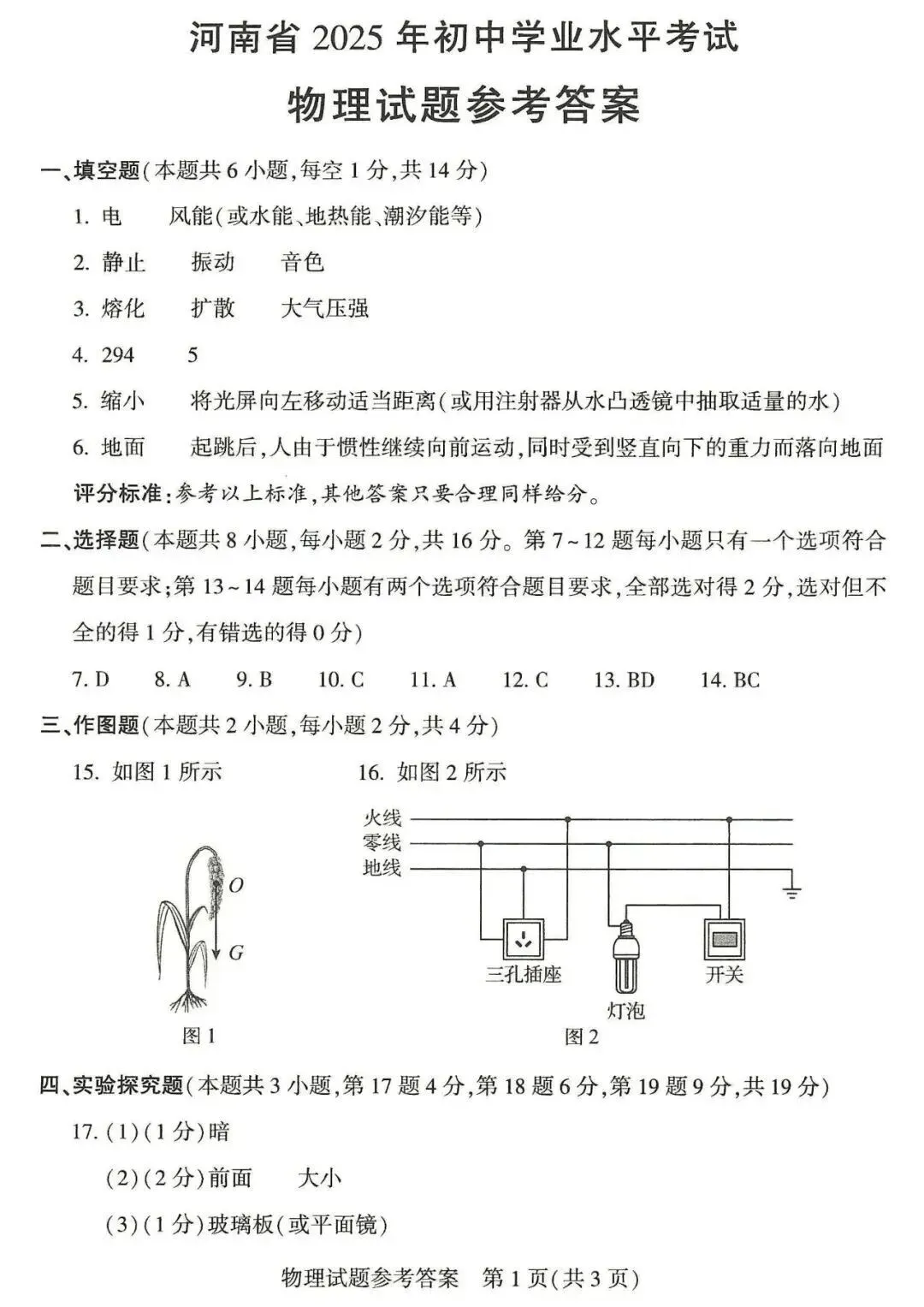 2025年河南省中考物理试卷真题附答案 第7张