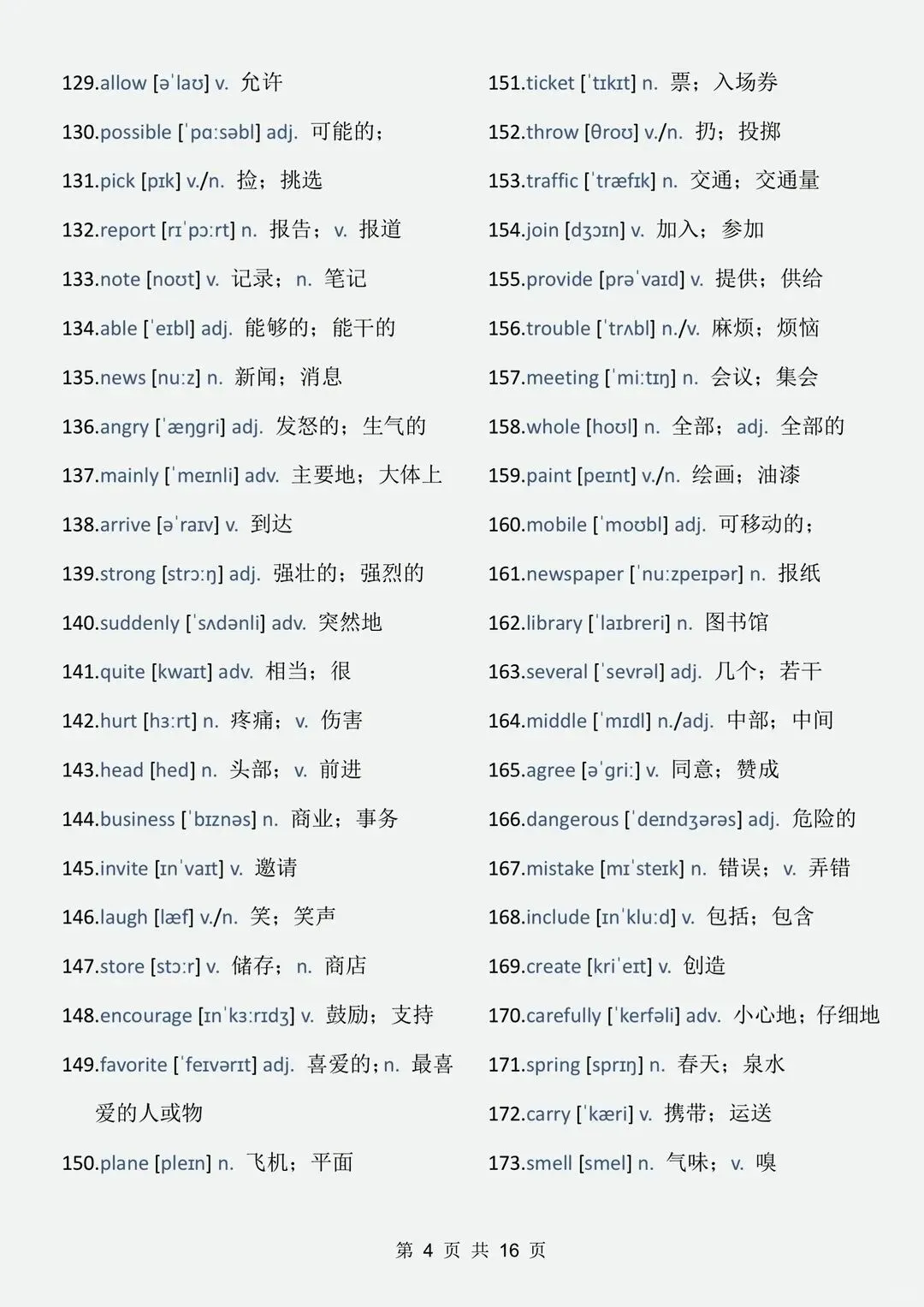 中考英语688个高频词,按考试出现频次整理,背完直接提分! 第3张