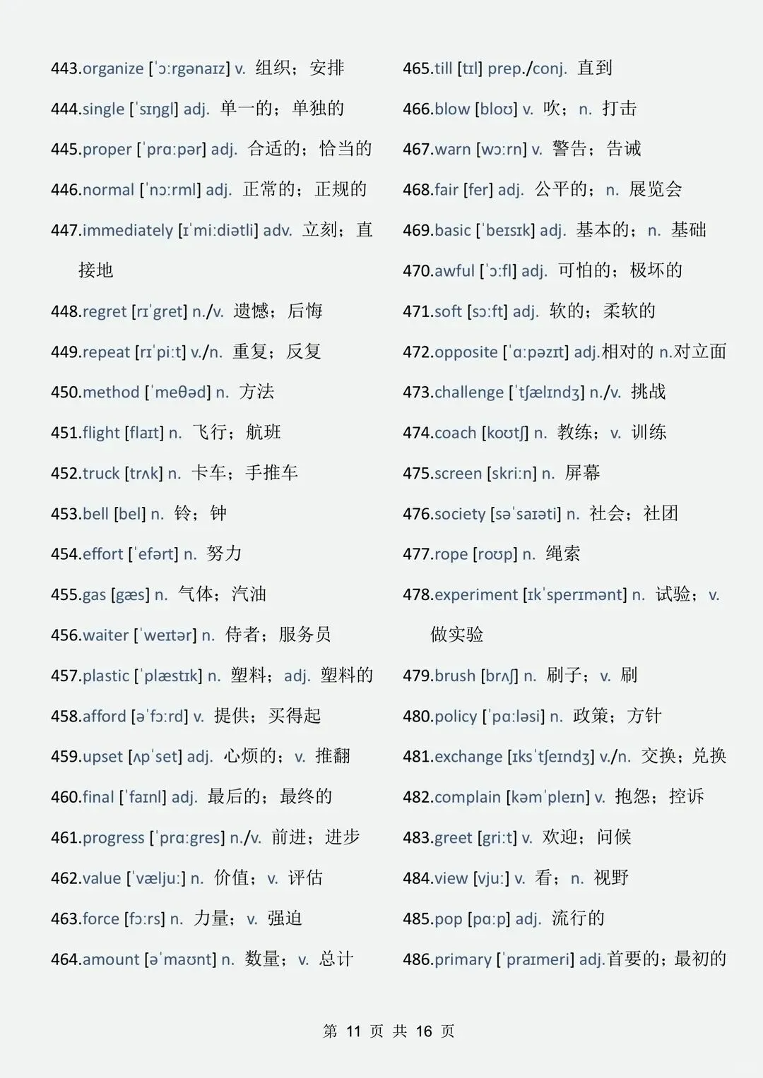 中考英语688个高频词,按考试出现频次整理,背完直接提分! 第17张