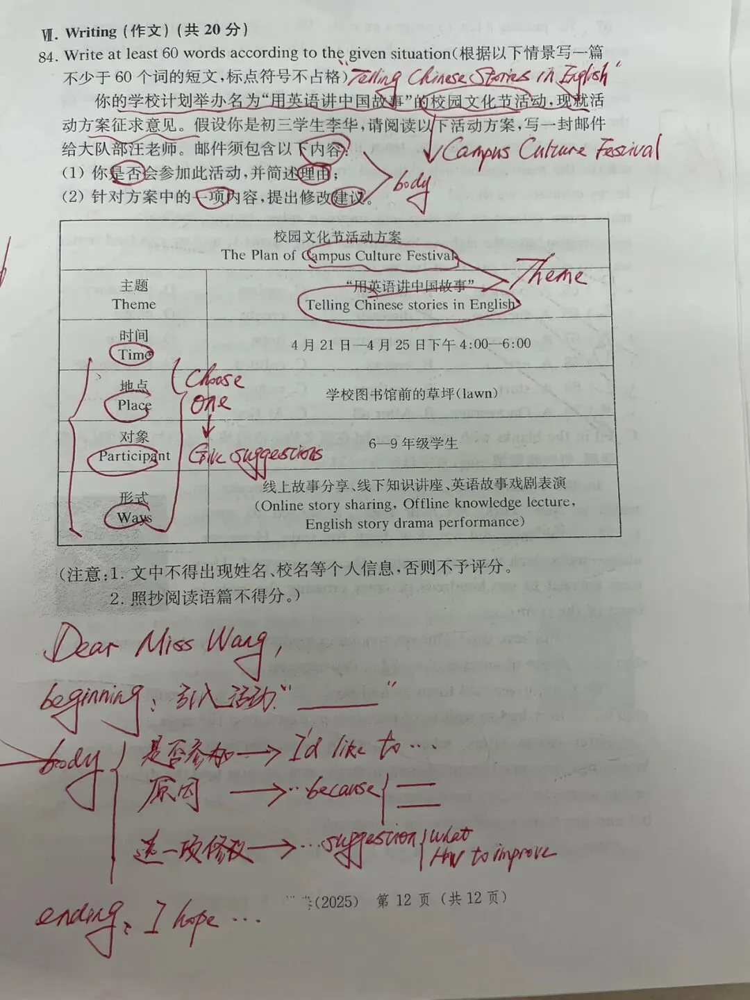 一篇中考英语小作文的课堂指导 第3张 一篇中考英语小作文的课堂指导 第3张