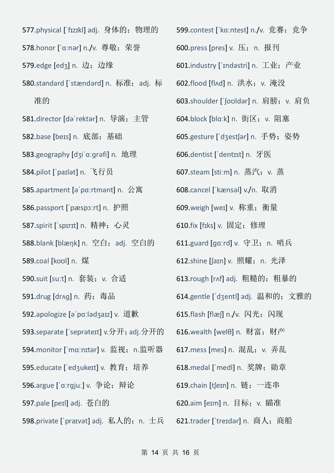 中考英语688个高频词,按考试出现频次整理,背完直接提分! 第31张
