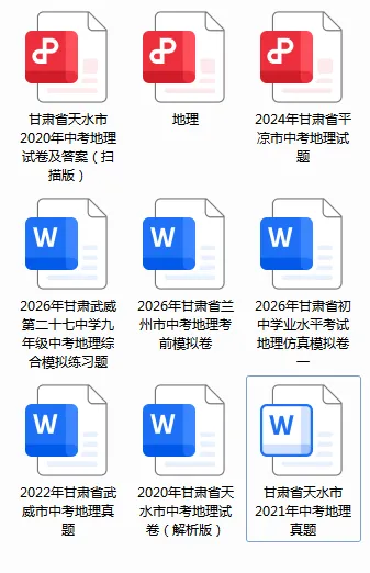 八年级地理中考真题及2026冲刺卷汇总(附下载方式) 第1张