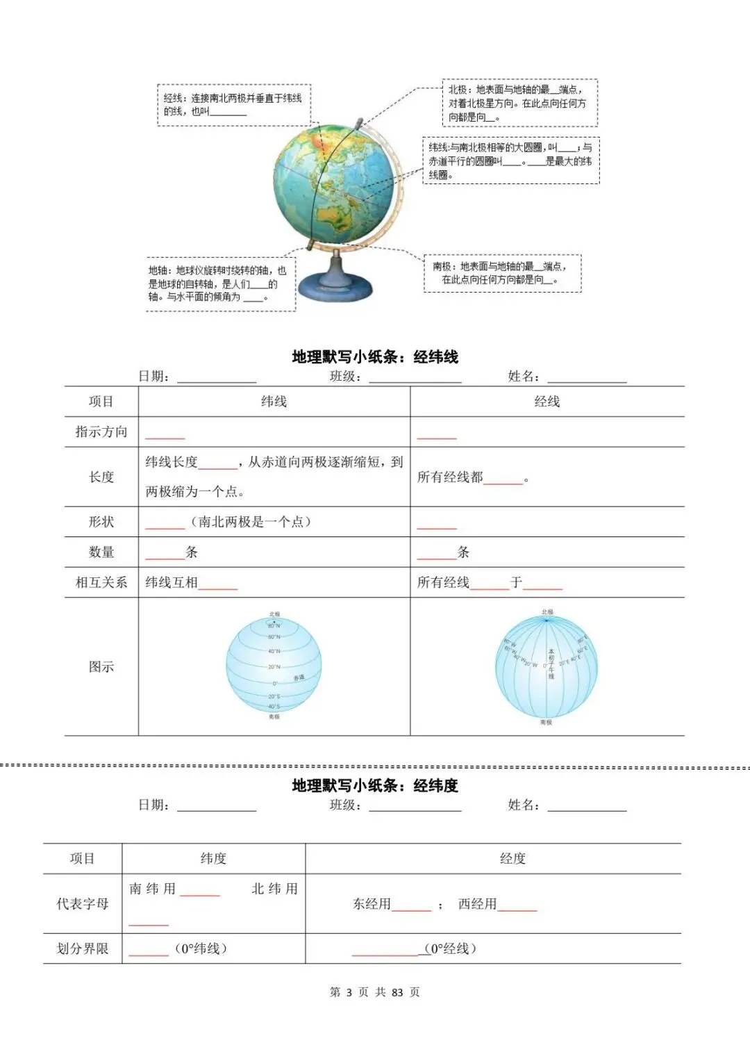 地理会考|2026初中地理中考知识点默写小纸条(全四册)电子可打印版! 第6张