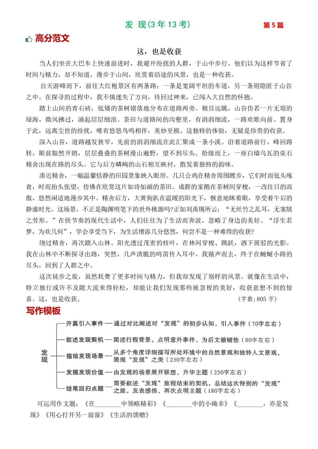 2026中考作文热点30篇(含高频主题+万能模板)|可下载 第8张