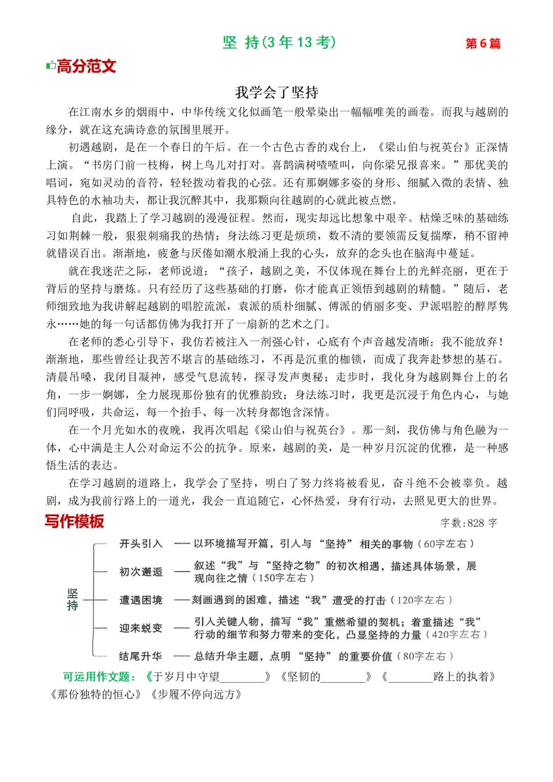 2026中考作文热点30篇(含高频主题+万能模板)|可下载 第9张