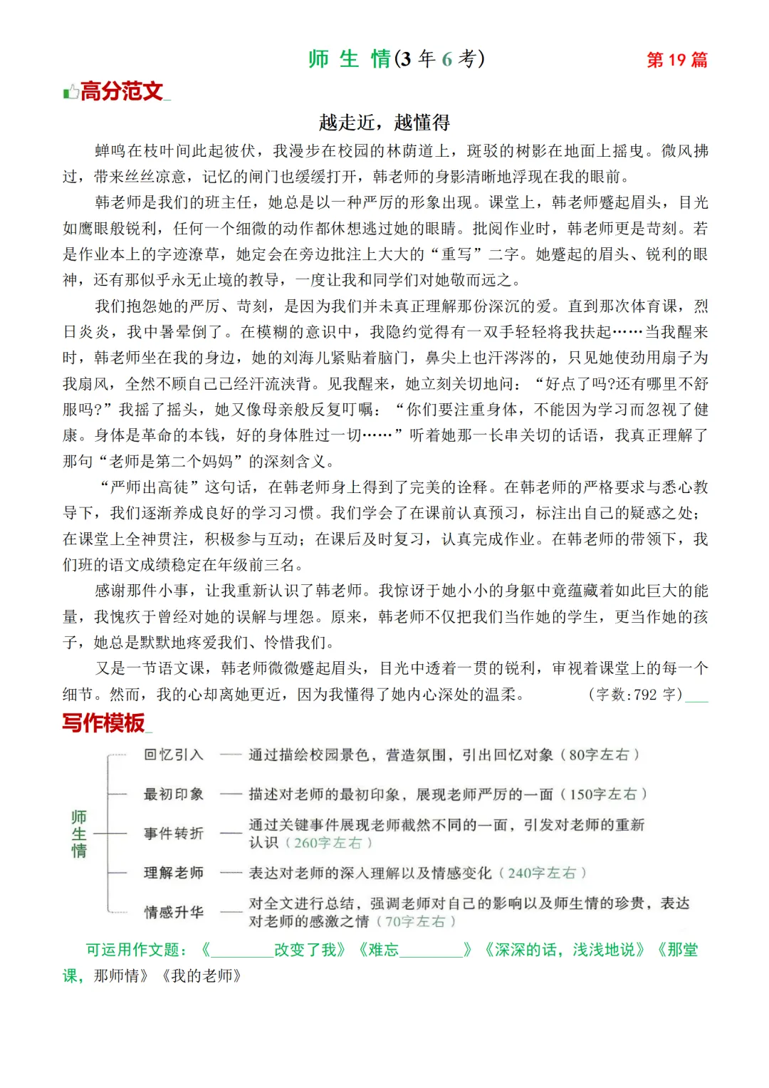 2026中考作文热点30篇(含高频主题+万能模板)|可下载 第22张