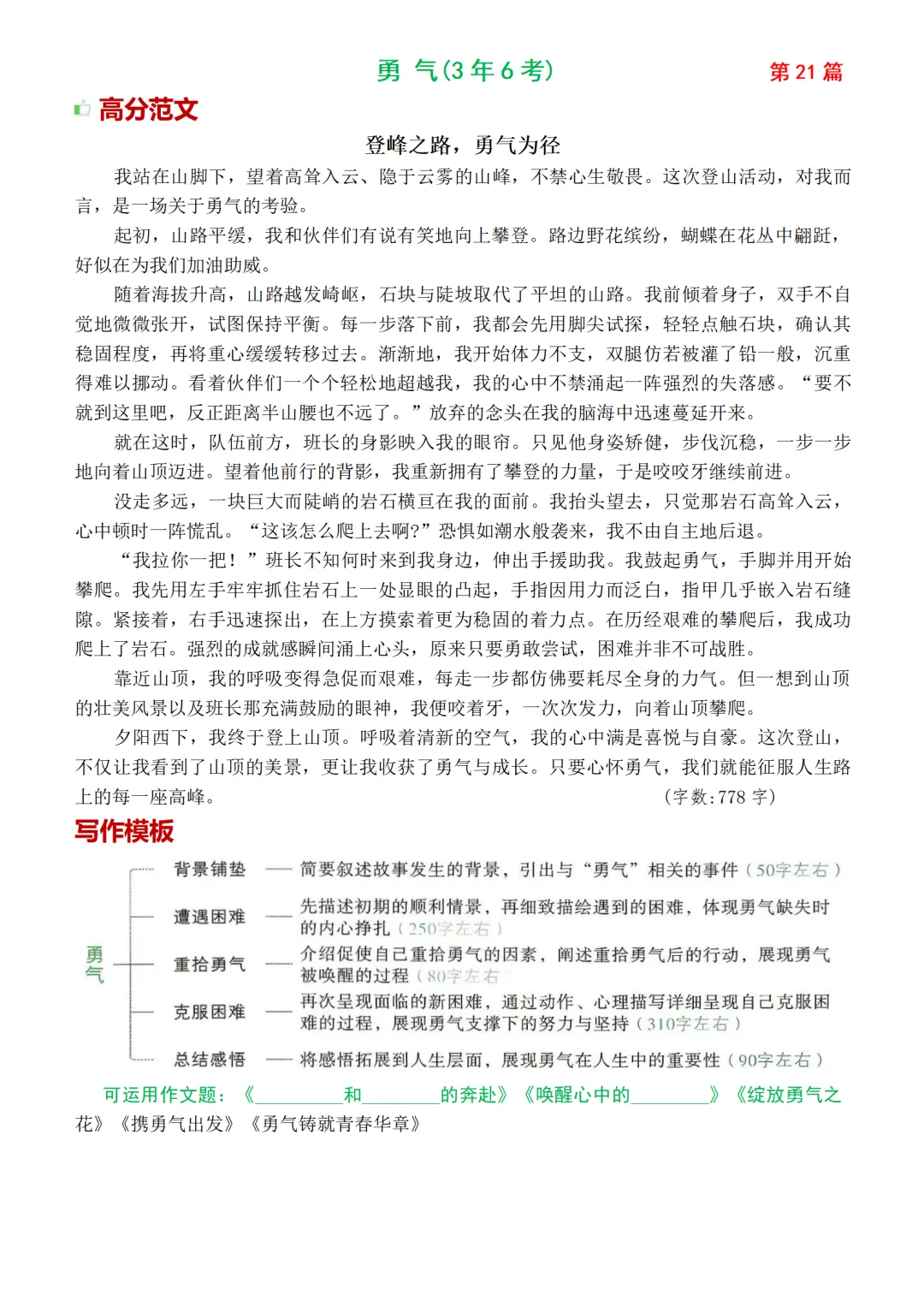 2026中考作文热点30篇(含高频主题+万能模板)|可下载 第24张
